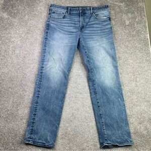 American Eagle Jeans Men's 36X30 Blue Original Straight Mid-Rise Air Flex Denim